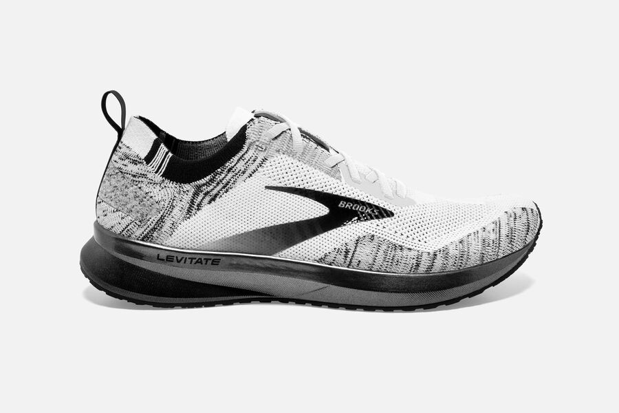 Brooks Israel Levitate 4 Road Running Shoes Womens - White/Black - QYR-308497